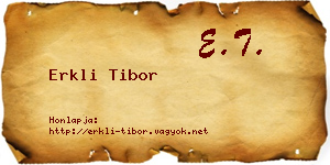 Erkli Tibor névjegykártya